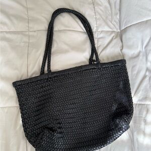 New Genuine Leather Woven Tote Bag
